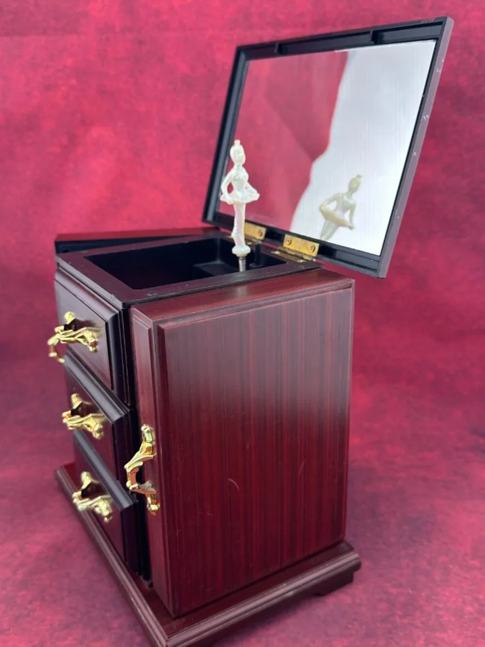 VINTAGE-STYLE WOODEN JEWELRY MINIATURE CHEST BOX, PLAY 